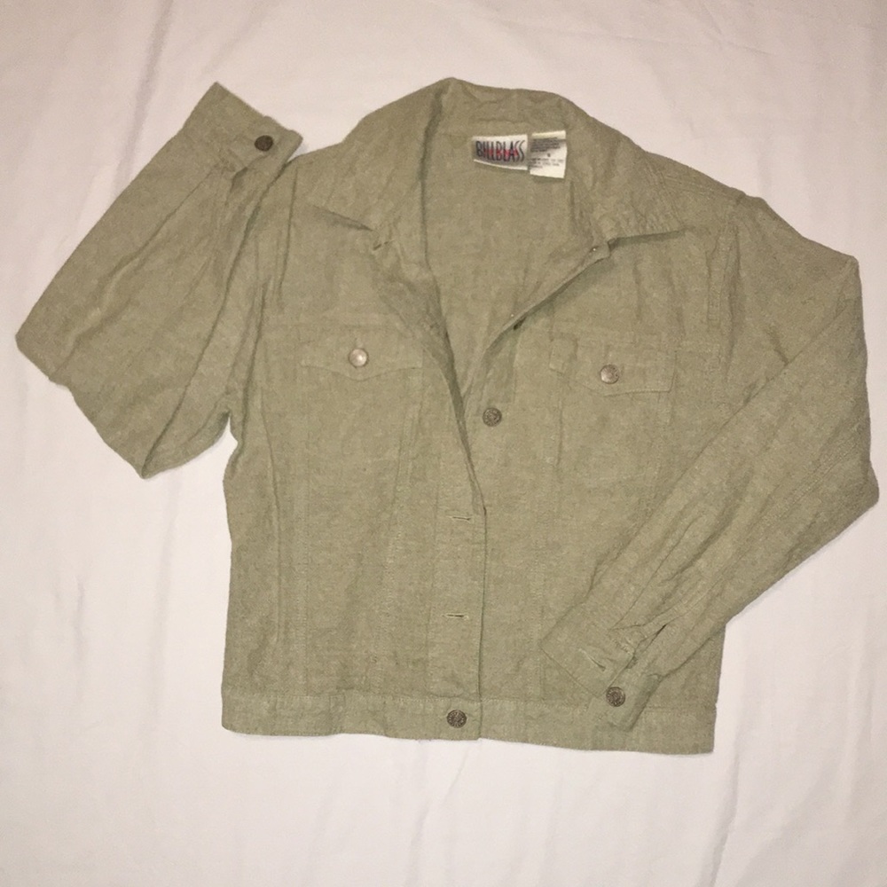 Bill Blass Jeans Eves Light Jacket S light Olive Green
